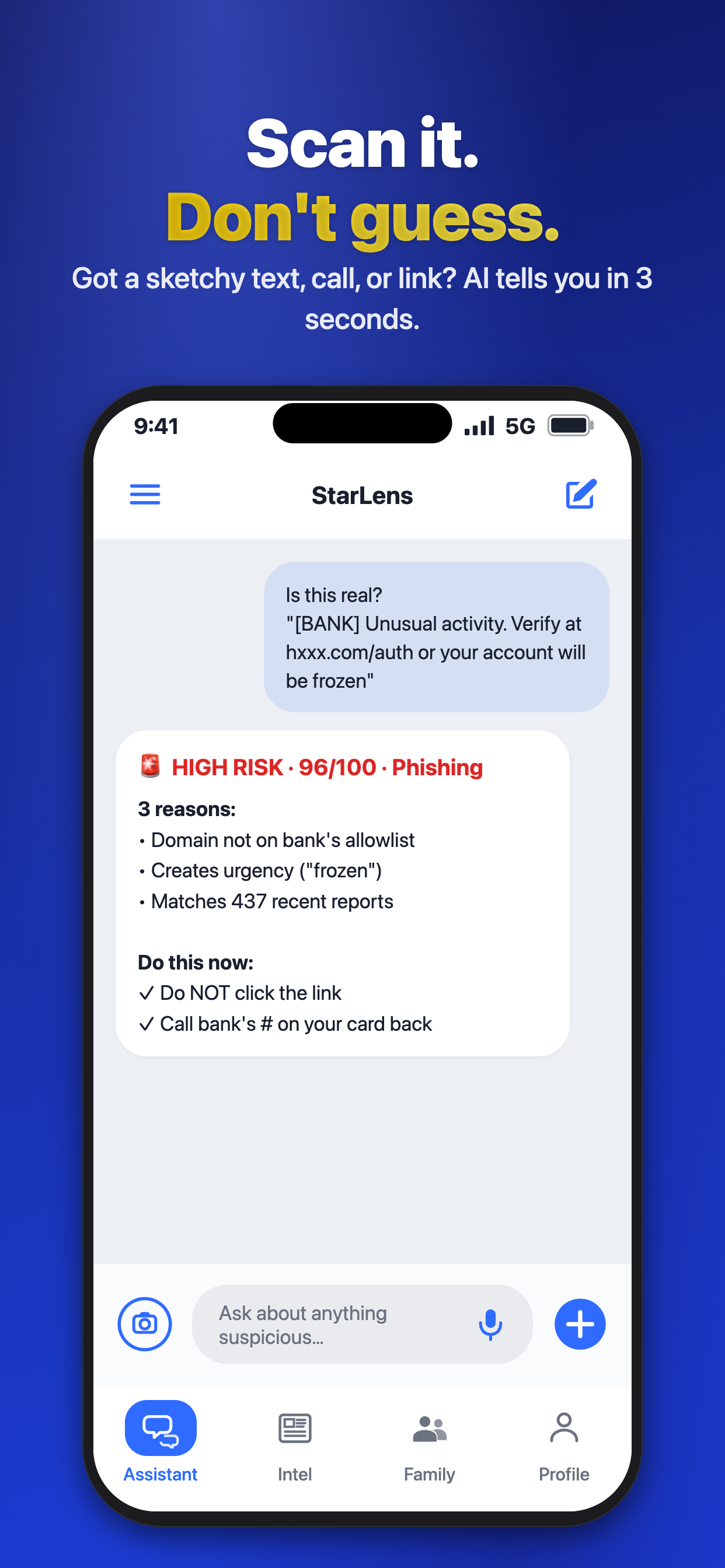 Instant scam check
